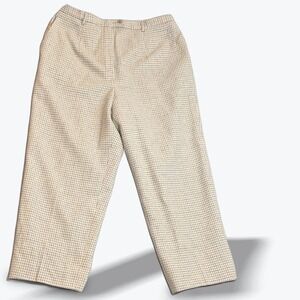 Pendleton Virgin Wool Trousers Houndstooth Check Plaid Satin Lined‎ Career Pants